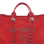 Lurex Boucle Medium Deauville Tote Red