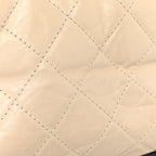 Aged Calfskin Quilted Medium Gabrielle Hobo Beige Black