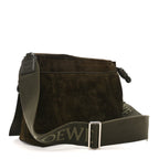 Suede Flamenco Satchel Bottle Green