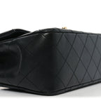 Lambskin Quilted Mini Rectangular Flap Black