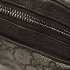 GG Supreme Monogram Textured Calfskin Web Large Attache Shoulder Bag Beige Ebony New Acero