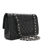 Lambskin Quilted Medium Double Flap Black