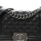 Caviar Quilted Small Boy Flap Black
