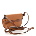 Grained Calfskin Mini Gate Crossbody Bag Caramel Pecan