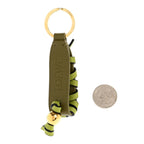 Calfskin Braided Bag Charm Olive Dark Khaki