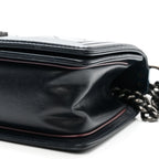 Calfskin Embossed Medium Paris Salzburg Boy Flap Navy