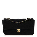 Suede Calfskin Small Souplissimo Maxi Flap Black