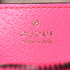 GG Supreme Monogram Textured Dollar Calfskin Web Ophidia Small Crossbody Bag Beige Ebony Fuchsia