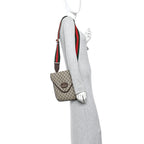GG Supreme Monogram Web Medium Neo Vintage Flap Messenger Bag Beige New Acero