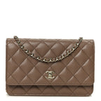 Caviar Quilted CC Turnlock Wallet On Chain WOC Brown
