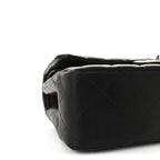 Lambskin Quilted Jumbo Double Flap Black