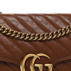 Azalea Calfskin Matelasse Diagonal Small GG Marmont Shoulder Bag Cuir