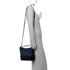 Aged Calfskin Quilted Medium Gabrielle Hobo Navy Black