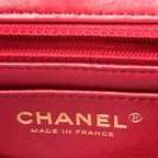 Lambskin Quilted Mini Rectangular Flap Dark Pink
