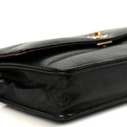 Lambskin Chevron Quilted Wallet On Chain WOC Black
