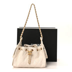 Caviar Quilted Mini Chanel 25 Handbag White