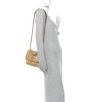 Metallic Goatskin Quilted Medium Chanel 19 Flap Gold