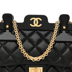 Aged Calfskin Quilted 2.55 Reissue Mini Hanger Flap Black