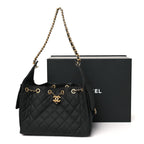 Canvas Quilted Small Chanel 25 Handbag Black