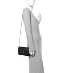 Caviar Quilted Wallet on Chain WOC Black