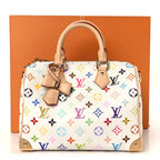 LV X TM Monogram Multicolor Speedy Bandouliere 25 White