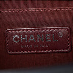 Calfskin Woven Medium Boy Flap Blue Burgundy