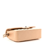 Caviar Quilted Small Double Flap Beige