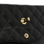 Lambskin Quilted Small Double Flap Black
