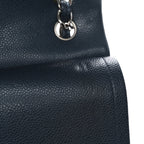 Caviar Quilted Jumbo Double Flap Blue