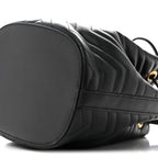 Calfskin Matelasse Sylvie Web GG Marmont Bucket Bag Black