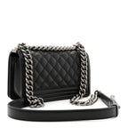 Caviar Quilted Small Boy Flap Black