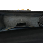 Grained Calfskin Bee Star Small Padlock Shoulder Bag Black