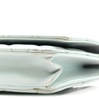 Iridescent Calfskin Quilted Wallet On Chain WOC Light Blue