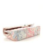 Tweed Quilted Camellia Medium Double Flap Ivory Multicolor