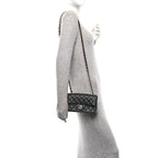 Lambskin Quilted Mini Rectangular Flap Black