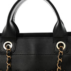 Caviar Small Studded Deauville Tote Black