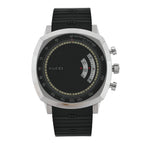 Stainless Steel Rubber 40mm Grip Quartz Watch Black
