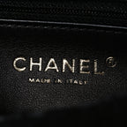Tweed Quilted Mini Square Flap Black