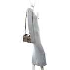 GG Supreme Monogram Small Padlock Top Handle Shoulder Bag Beige Ebony Dark Brown