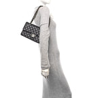 Caviar Quilted Medium Double Flap Navy