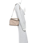 Grained Calfskin Small Puzzle Bag Sand Mink