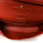 Caviar Quilted Medium Double Flap Red