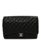 Caviar Quilted Maxi Double Flap Black