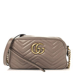 Calfskin Matelasse Small GG Marmont Chain Shoulder Bag Porcelain Rose