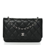 Caviar Quilted Wallet On Chain WOC Black