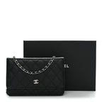 Caviar Quilted Wallet on Chain WOC Black