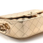 Mirror Calfskin Metallic Calfskin Quilted Hollywood Boulevard Backpack With Coin Purse Gold