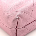 Metallic Lambskin Lacquered Monochrome Quilted Mini Chanel 22 Pink