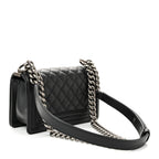 Caviar Quilted Small Boy Flap Black