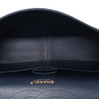 Lambskin Quilted Jumbo Double Flap Navy